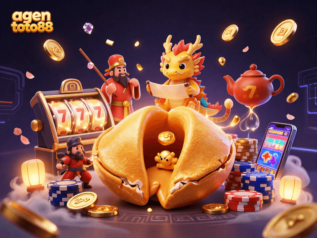 Engage with agen toto88 as you spin the wheels and seek gold treasures in this vibrant illustration.