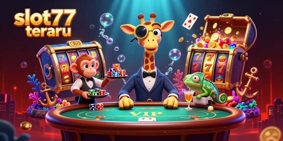 Experience thrilling wins at slot77 terbaru with our captivating 3D casino illustration.