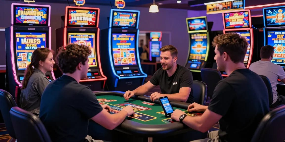Dynamic players enjoying games at casino esportes da sorte with vibrant slots and live dealers.