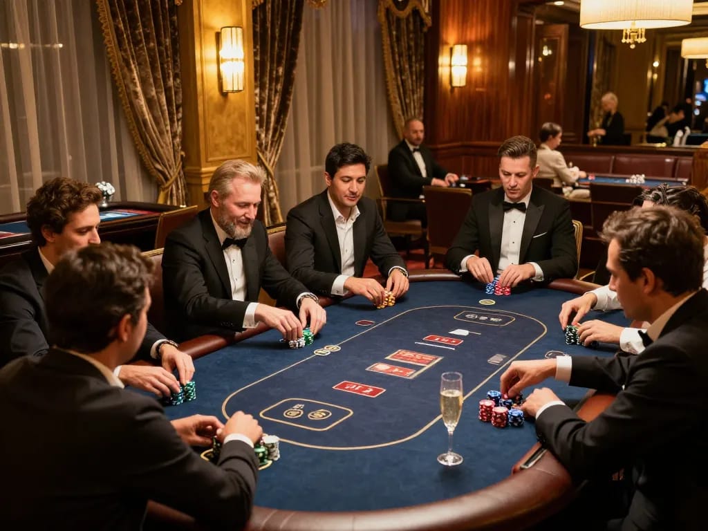 Soi kèo strategies showcased in an upscale casino VIP area with players engaged at a poker table