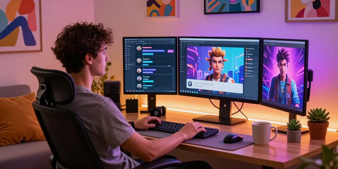 Enjoying ai nsfw chat with customizable avatars in a vibrant home office setting