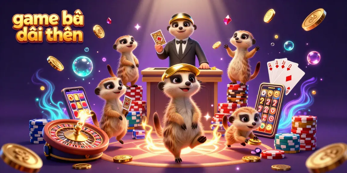 Experience the thrill of game bài đổi thưởng with meerkats running a vibrant casino operation.
