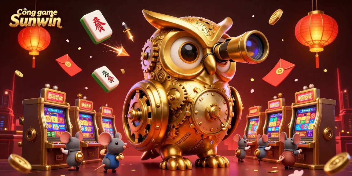 Cổng game Sunwin features dynamic 3D rendering with vibrant casino elements and lucky symbols.