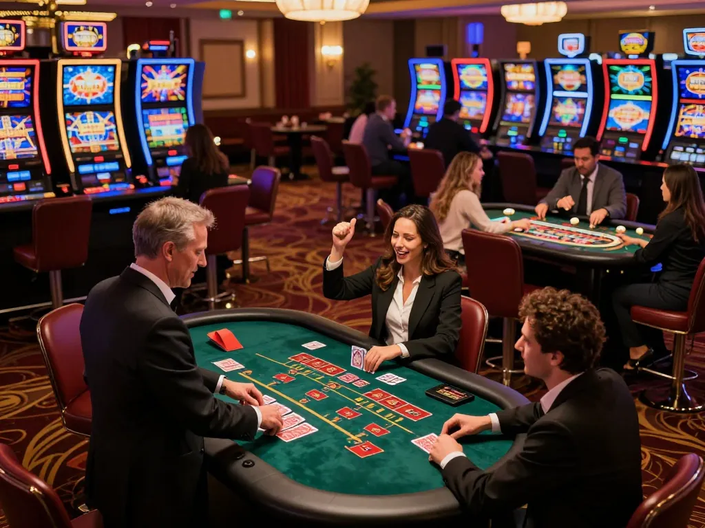 Players enjoying card games at god55 casino, showcasing vibrant atmosphere and excitement.