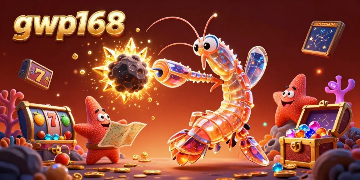 Permainan slot gwp168 yang menampilkan udang mantis galaksi merusak asteroid untuk mendapatkan kepingan emas dan permata.