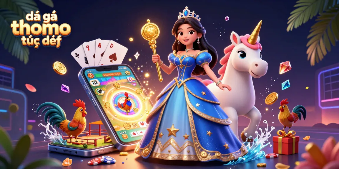 Experience the thrill of đá gà thomo trực tiếp with beautifully rendered characters and dynamic game elements in this vibrant illustration.