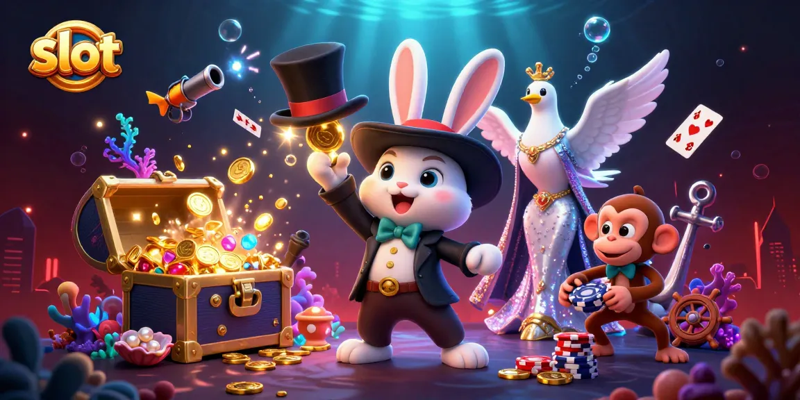 Slot menyenangkan dengan karakter kelinci penyihir dan gizmo jackpot, penuhi hati pemain.