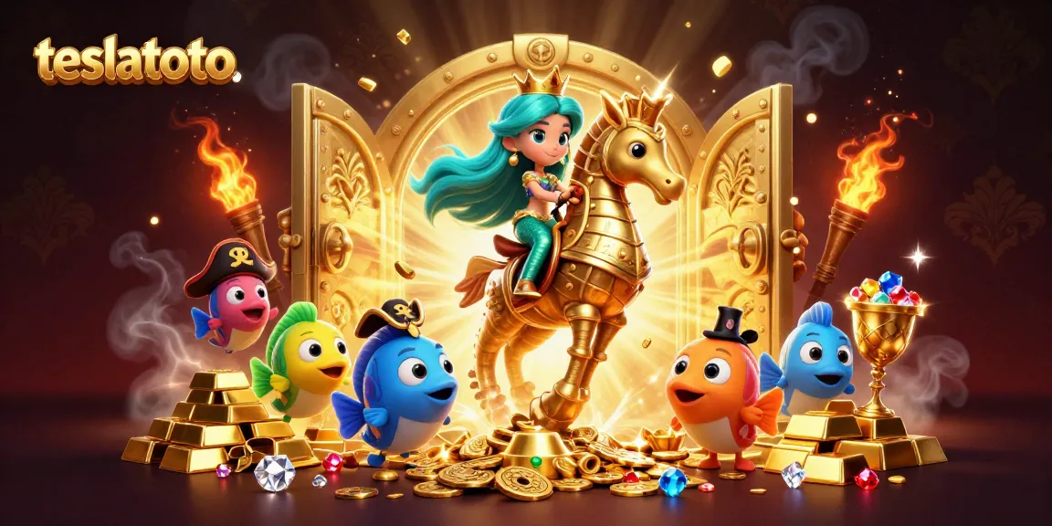 Engage with teslatoto's vibrant gambling scene featuring a mermaid princess and treasure.