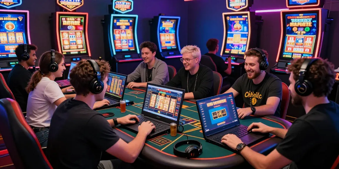 Exciting online gaming players engaging with mahajitu gaming interface in vibrant digital environment.