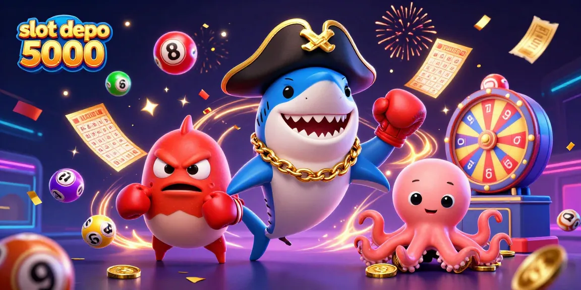 Engage in thrilling gameplay with slot depo 5000, featuring vibrant characters and casino elements.