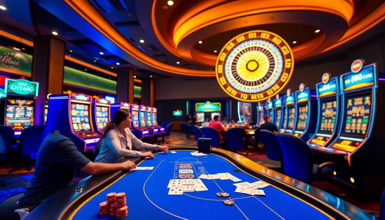 Players enjoy the immersive nk88 online casino experience at a vibrant poker table.