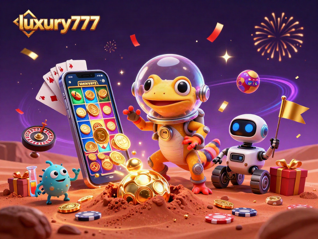 Mainkan luxury777 dengan 3D gecko Martian dan kasino emas yang mengagumkan!