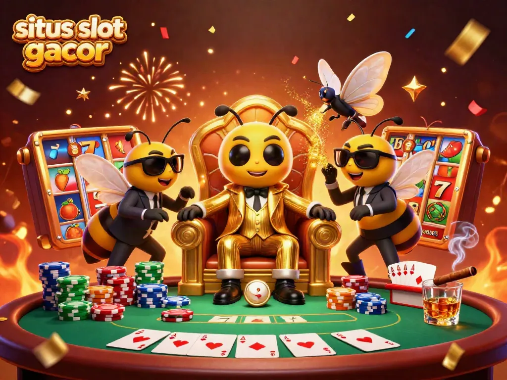 Gambarkan situs slot gacor sedang dimainkan di dalam ruangan bermain yang mewah dan penuh warna.