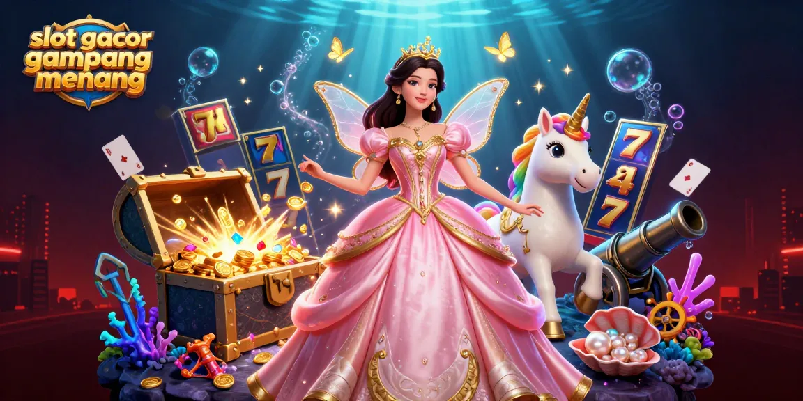 Experience victory with slot gacor gampang menang in this vibrant casino adventure, featuring a magical Asian princess and golden unicorn.