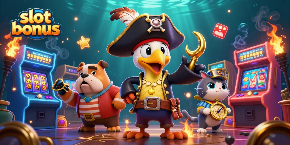 Spin to win with the exciting slot bonus, featuring vibrant 3D characters and gaming elements.