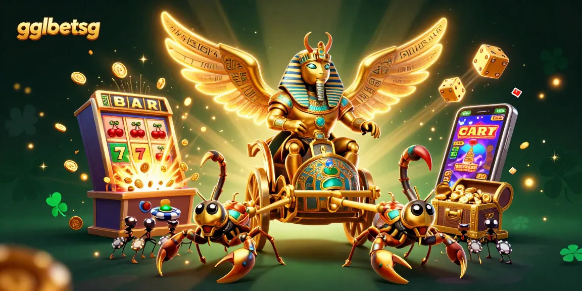 gglbetsg showcases a vibrant esports betting scene, filled with animated casino elements and characters.