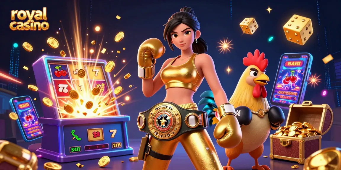 Experience the excitement of the royal casino with vibrant game elements and dynamic characters in action.