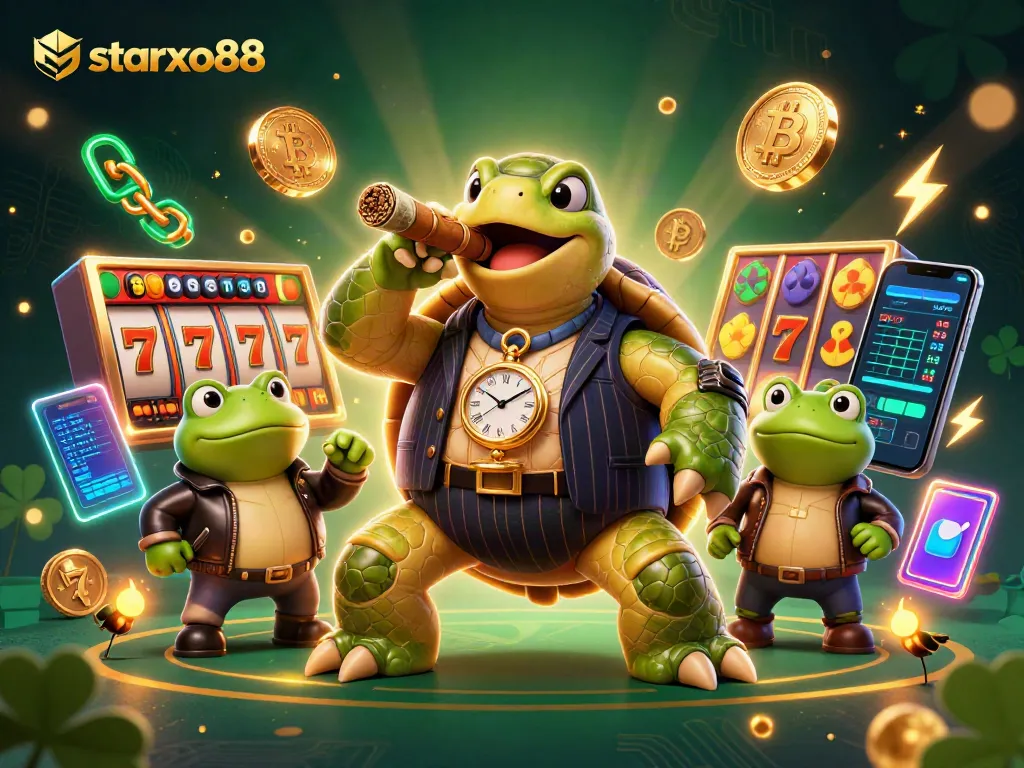 Engage with starxo88 for thrilling slots on a vibrant casino floor with crypto elements.