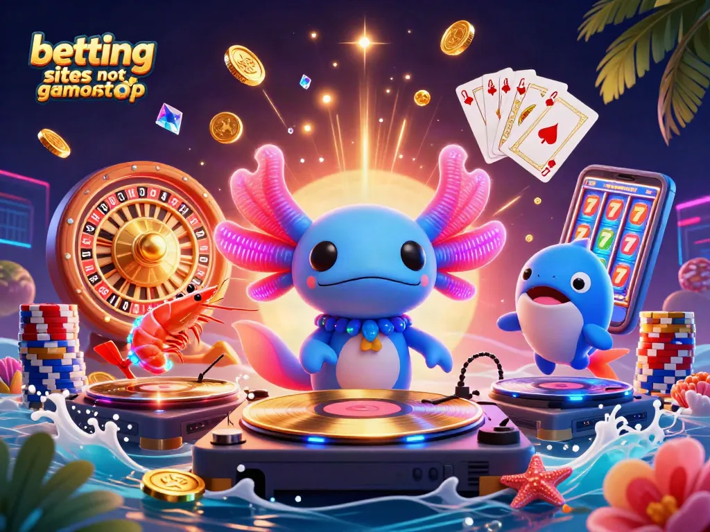 Engage with vibrant betting sites not on gamstop featuring neon-themed characters and game elements.