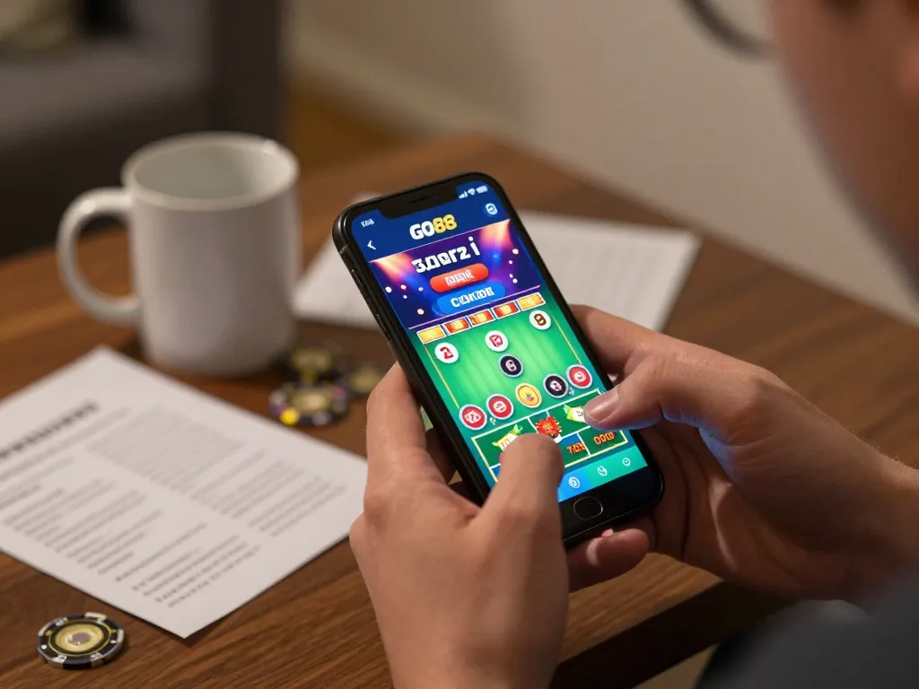 Engaging gameplay on the GO88 app with a player focused on strategic decisions and betting