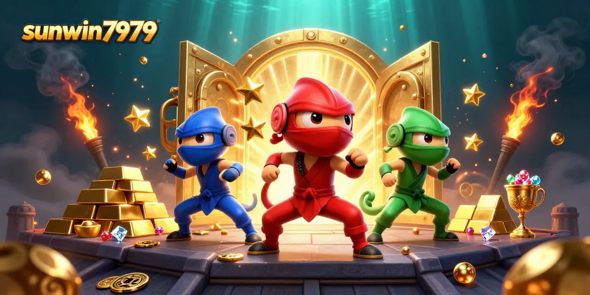 Engage with sunwin7979 as ninja chameleons unleash vibrant energy amidst gold treasures and casino wealth.