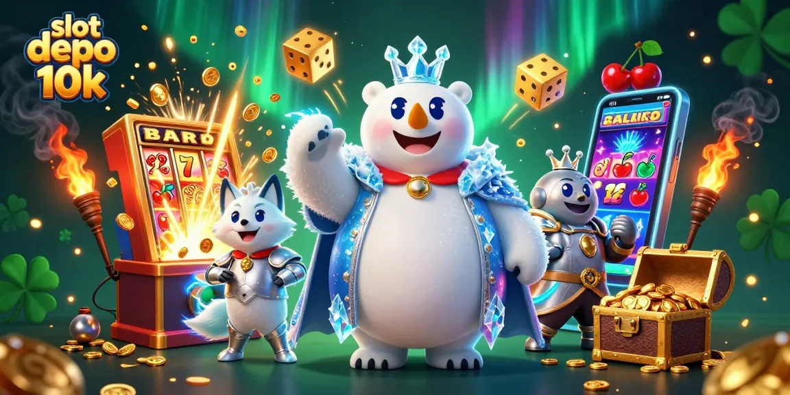 Experience exciting wins with slot depo 10k, featuring vibrant characters and a jackpot explosion.