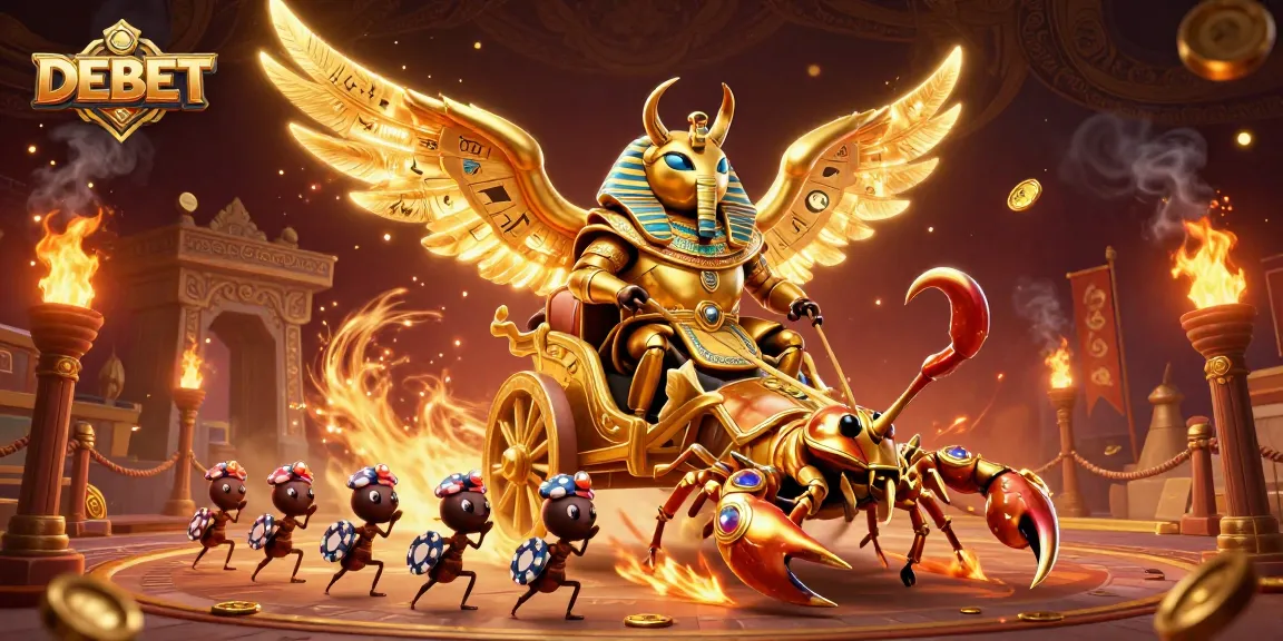 Experience DEBET with a vibrant 3D casino scene showcasing iconic characters and elements in an exhilarating atmosphere.