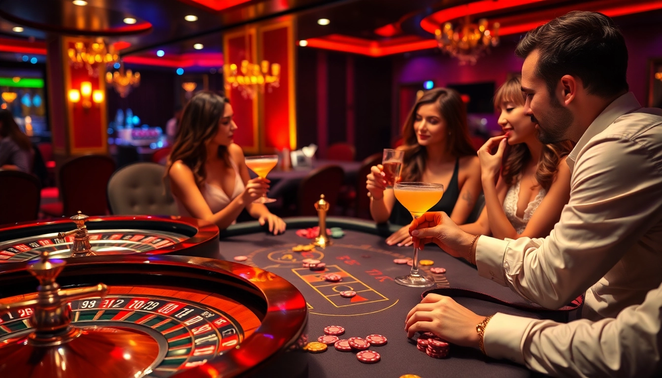 Enjoy an engaging sex game at a vibrant casino table with players immersed in thrilling gameplay.