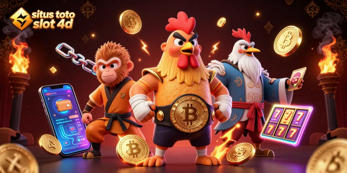 Engage in situs toto slot 4d excitement with dynamic characters, gaming elements, and vibrant casino atmosphere.