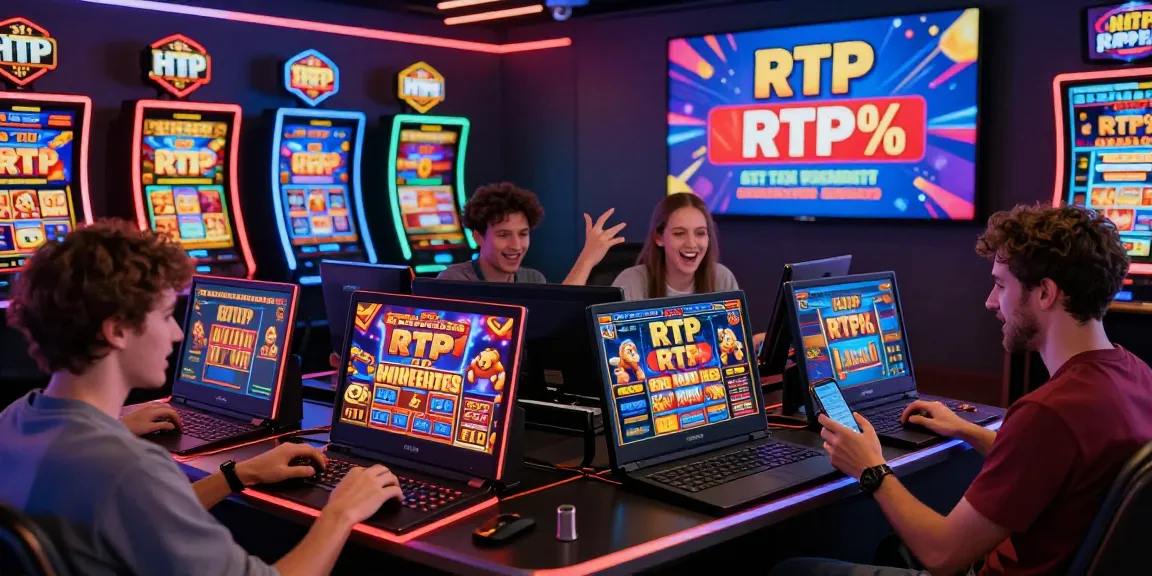 Players enjoying new online slot sites with modern graphics and excited expressions in a vibrant, tech-savvy casino atmosphere.