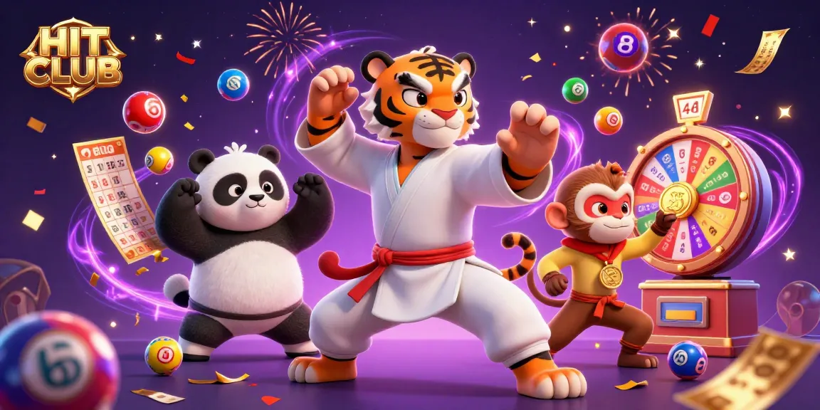 Experience thrilling gameplay at HIT CLUB with unique characters amidst a vibrant casino atmosphere