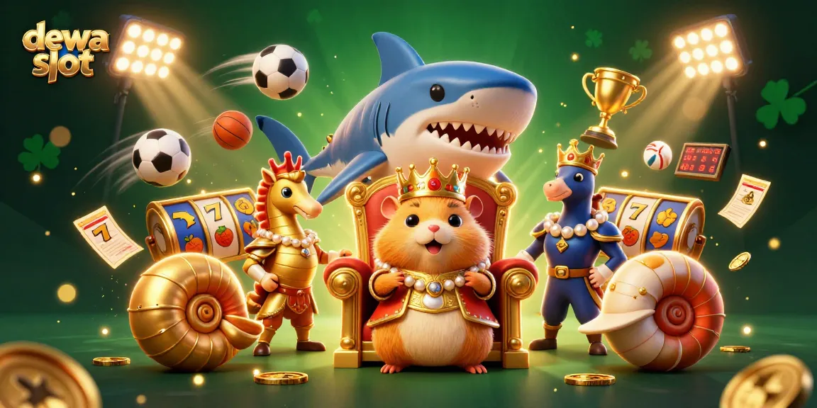 Engage in exciting gameplay with dewa slot featuring a golden hamster king and vibrant casino elements.
