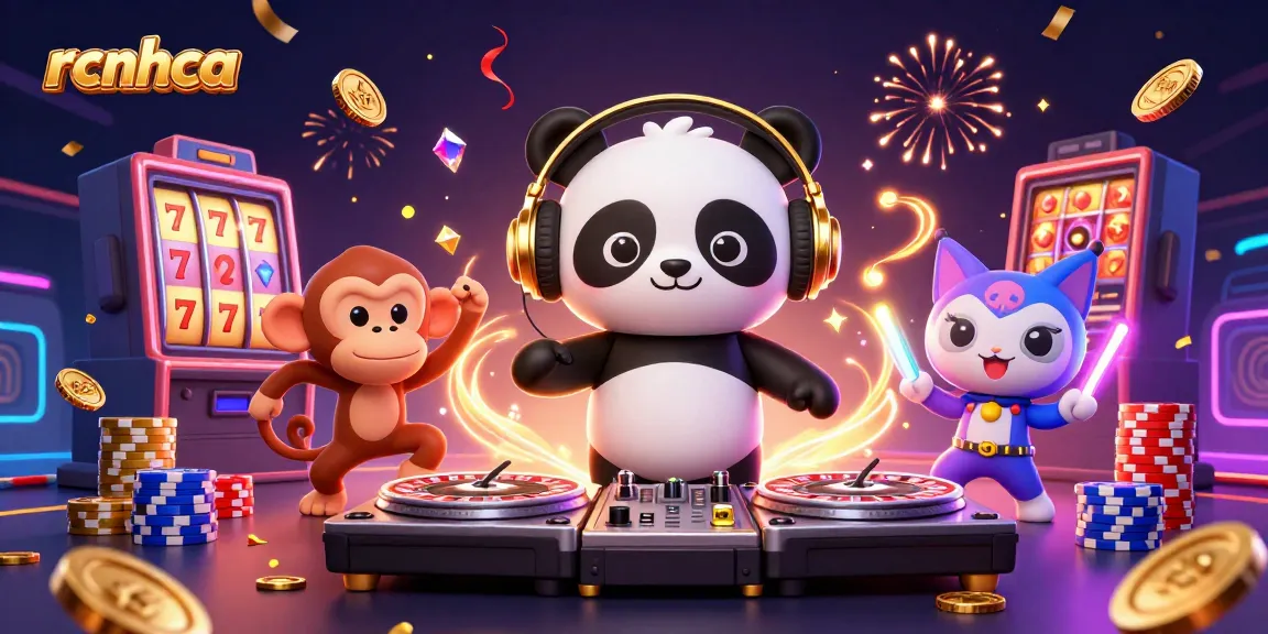 Spin to win at rcnhca with a vibrant 3D casino scene featuring lucky spins and joyful celebration