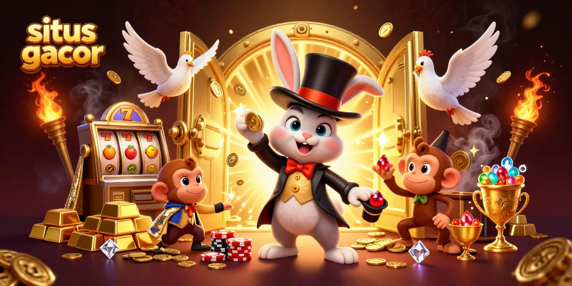 Engage with situs gacor through this enchanting 3D illustration of a magician rabbit and friends.