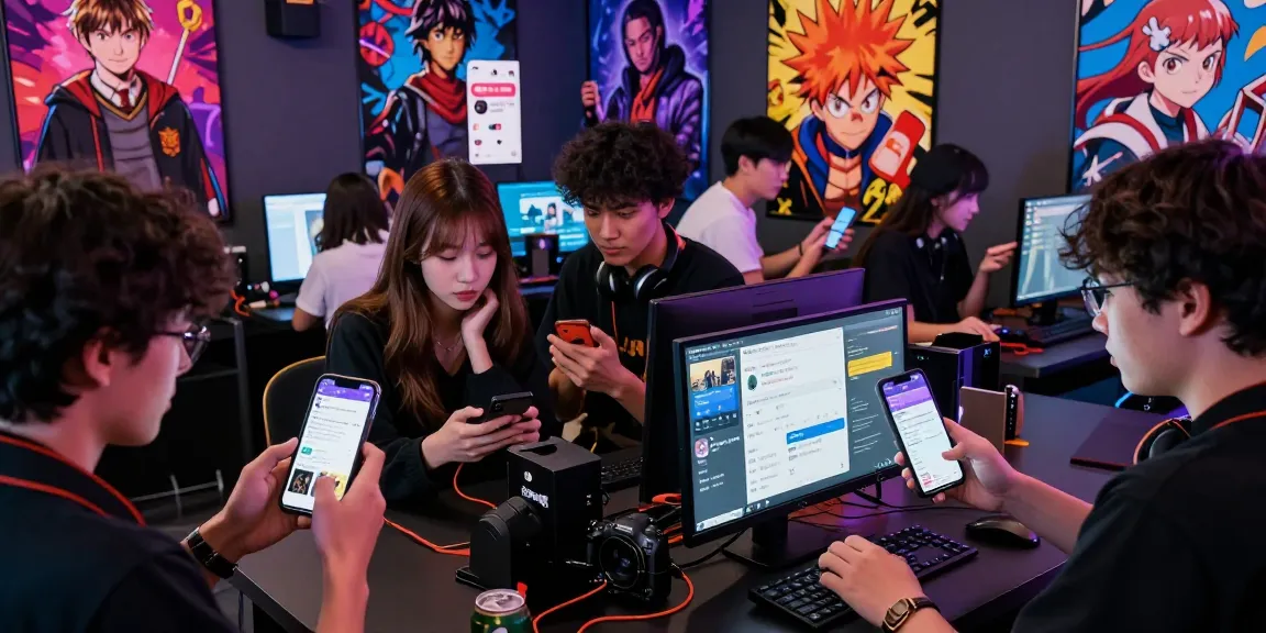 Engaging gaming atmosphere in Status AI showcasing players customizing their personas and interacting with fandom characters.