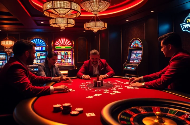 Engaging professional play at the 789club poker table, showcasing thrilling casino action with chips and cards.