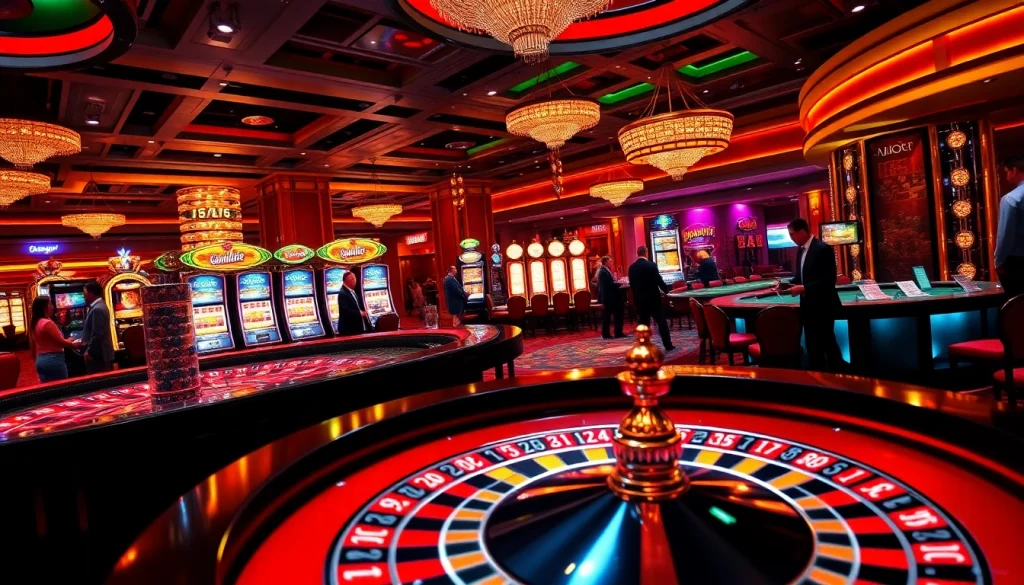 Thrilling gambling action at jl55 club featuring vibrant casino games and eager players.