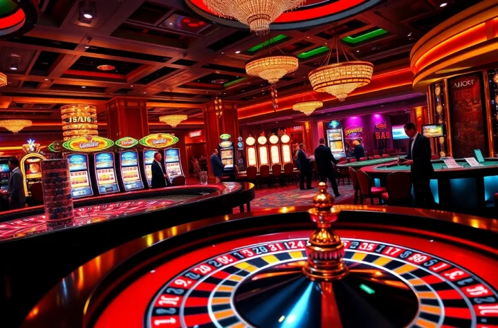 Thrilling gambling action at jl55 club featuring vibrant casino games and eager players.