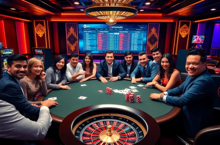 Experience high-stakes gambling with 88i at a luxurious poker table, illuminated by vibrant lights.