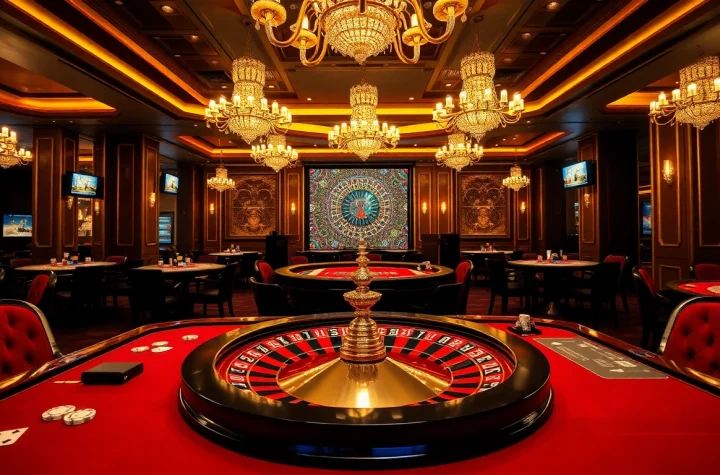 Experience high-stakes excitement at tg88.com with a vibrant casino scene featuring a roulette wheel.