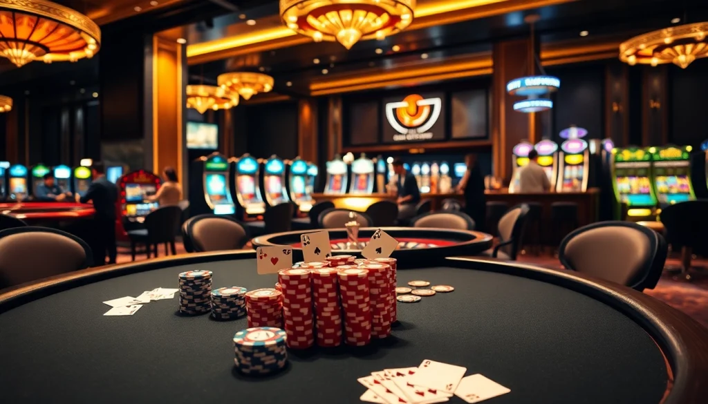 Experience the excitement of a high-stakes poker game at KK55.group's luxurious casino.