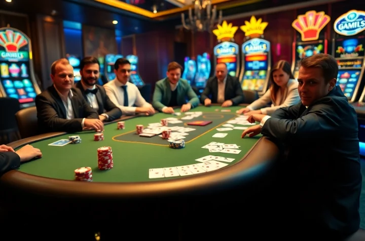 Experience the thrill of gaming at b52 club with vibrant casino tables and engaging players.