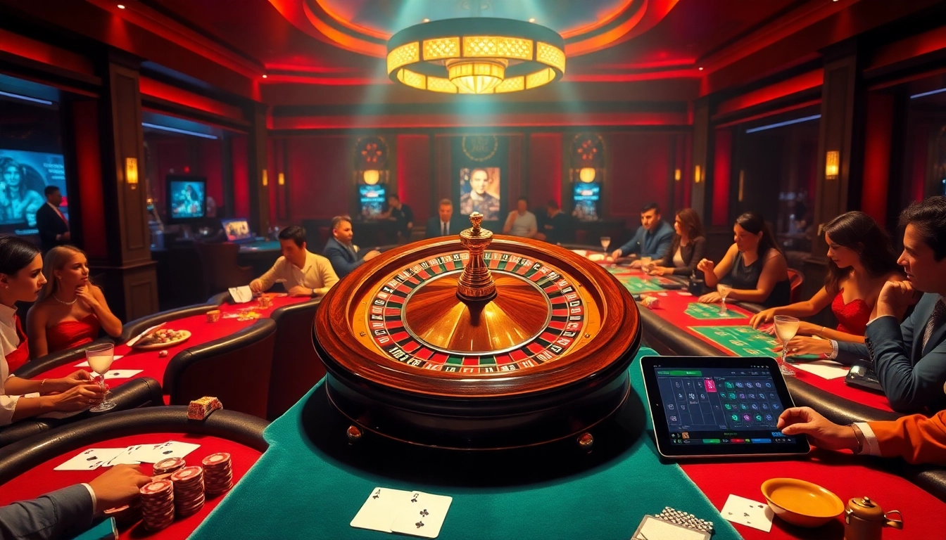 Players enjoying thrilling casino games at EEJL with poker chips and cards in hand.