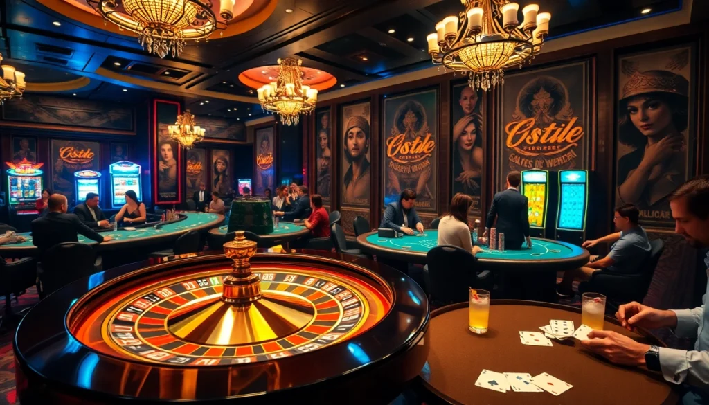 Playing at RR88 casino tables with poker cards and roulette wheel.