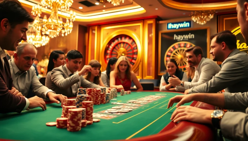 Experience the excitement at the haywin casino table with vibrant cards and colorful chips.